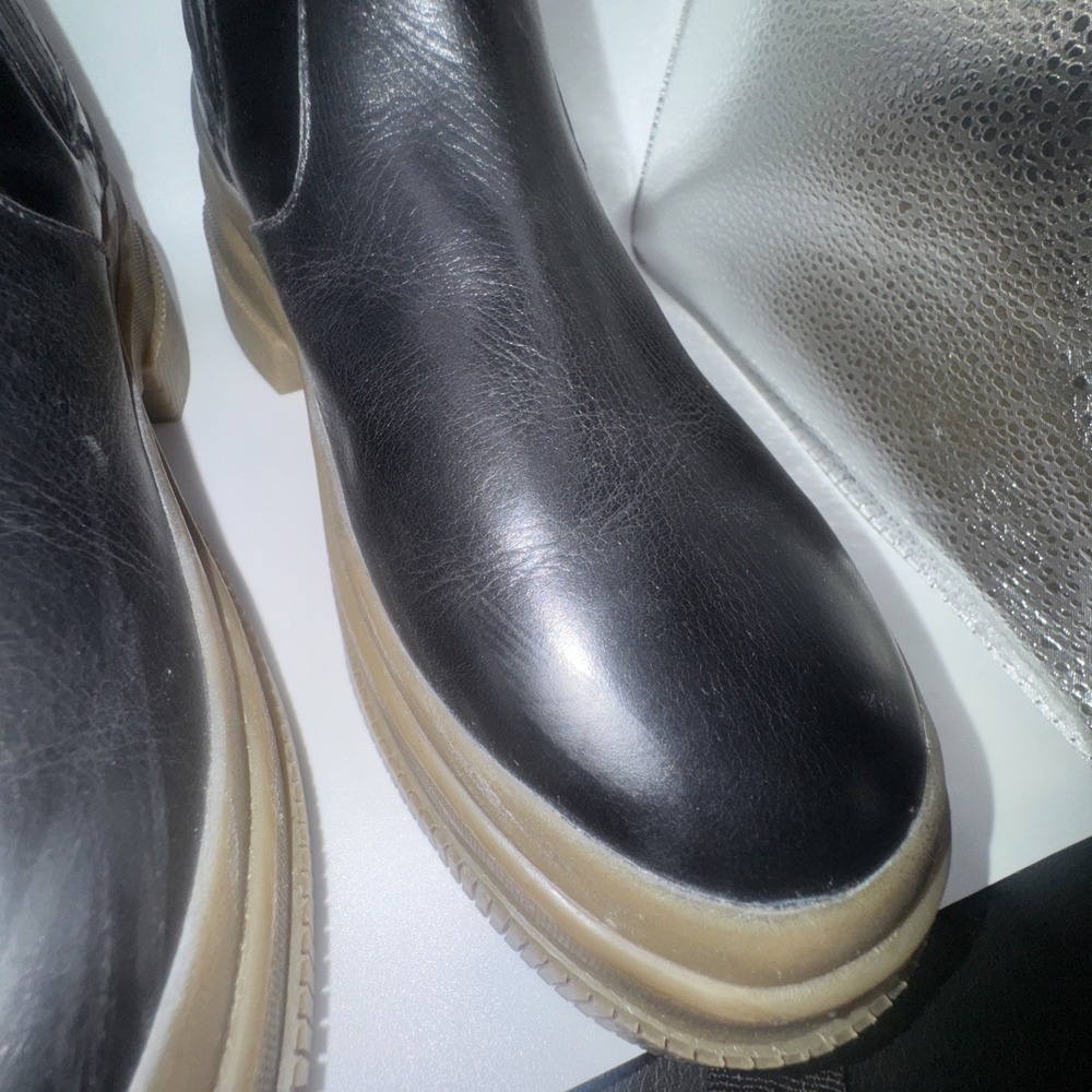 Women's Highland Chelsea Chunky Leather Boot Black (STS88884) - Picture 6 of 7
